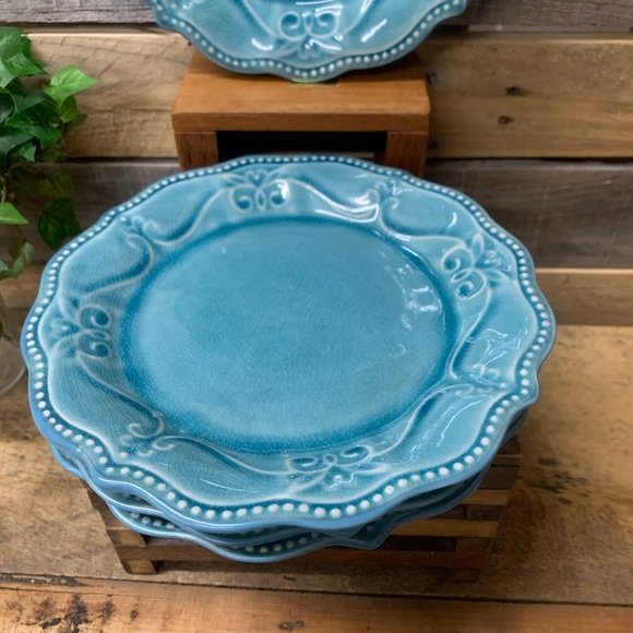 Set of 3 Pioneer Woman Denim Blue Salad Plates - Picture 3 of 6